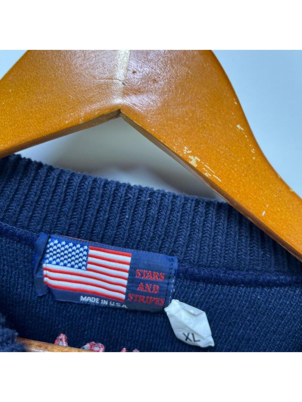 Vintage 90s USA Olympics Flag Knit Polo Sweater XL - Picture 4 of 9